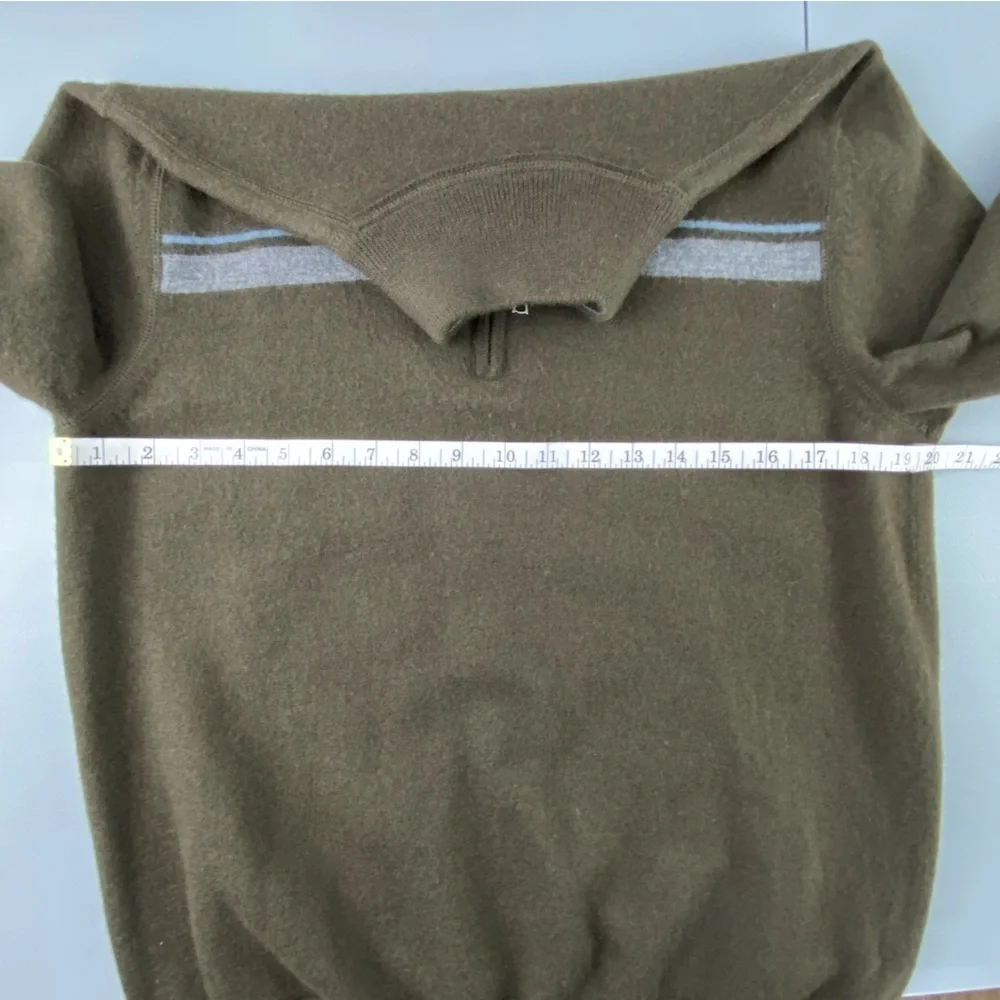 Banana Republic Men's Brown Wool 1/4 Zip Sweater, Large